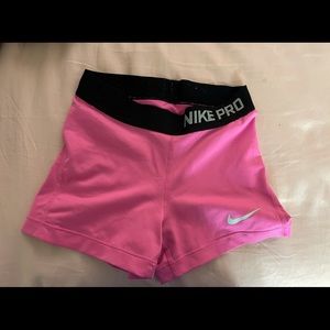 Pink Nike pro shorts